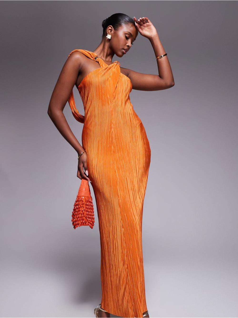 ASOS cross front draped back Maxi Dress